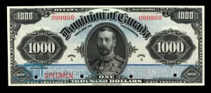 1911 Dominion of Canada Thousand Dollar Bill