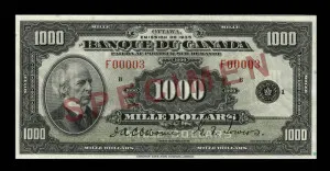 1935 Thousand Dollar Bill French