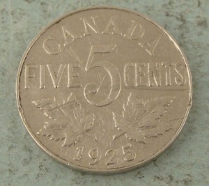 1925 5 cents top 10 rare Canadian Nickels