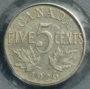 1926 far 6 top 10 rare Canadian nickels