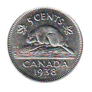 1938 5 cents