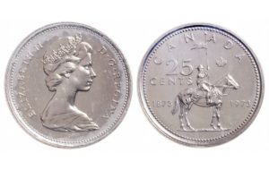 Rare Canadian Quarters: 1973 large bust quarter
