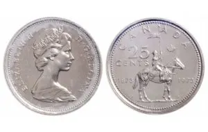 Rare Canadian Quarters: 1973 large bust quarter