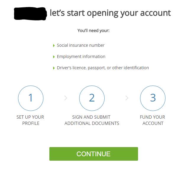 Questrade Account Setup