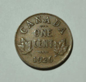 rare Canadian penny Canada 1926 Penny