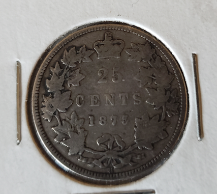 Canada 1875H 25 cents Front