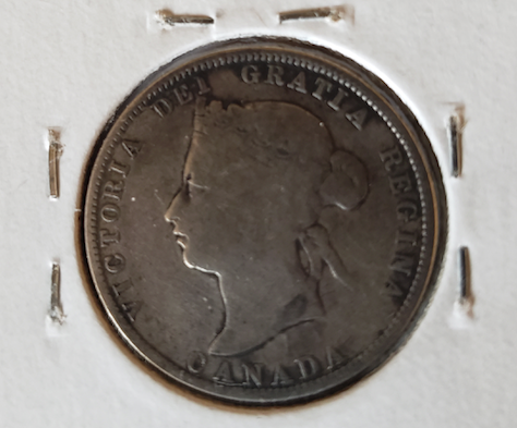 Canada 1875H 25 cents back