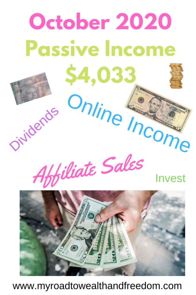 October 2020 passive income