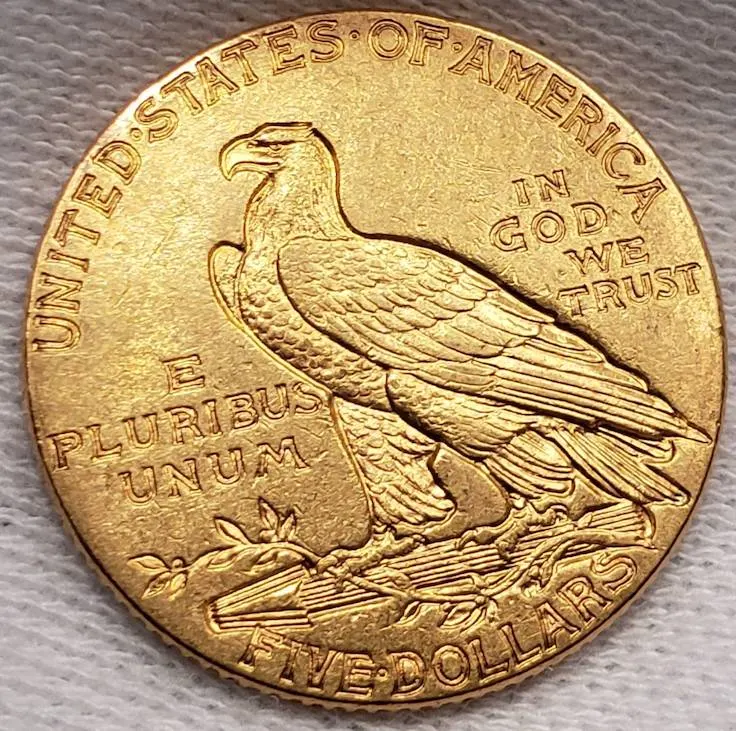 gold Indian head half eagle 1915